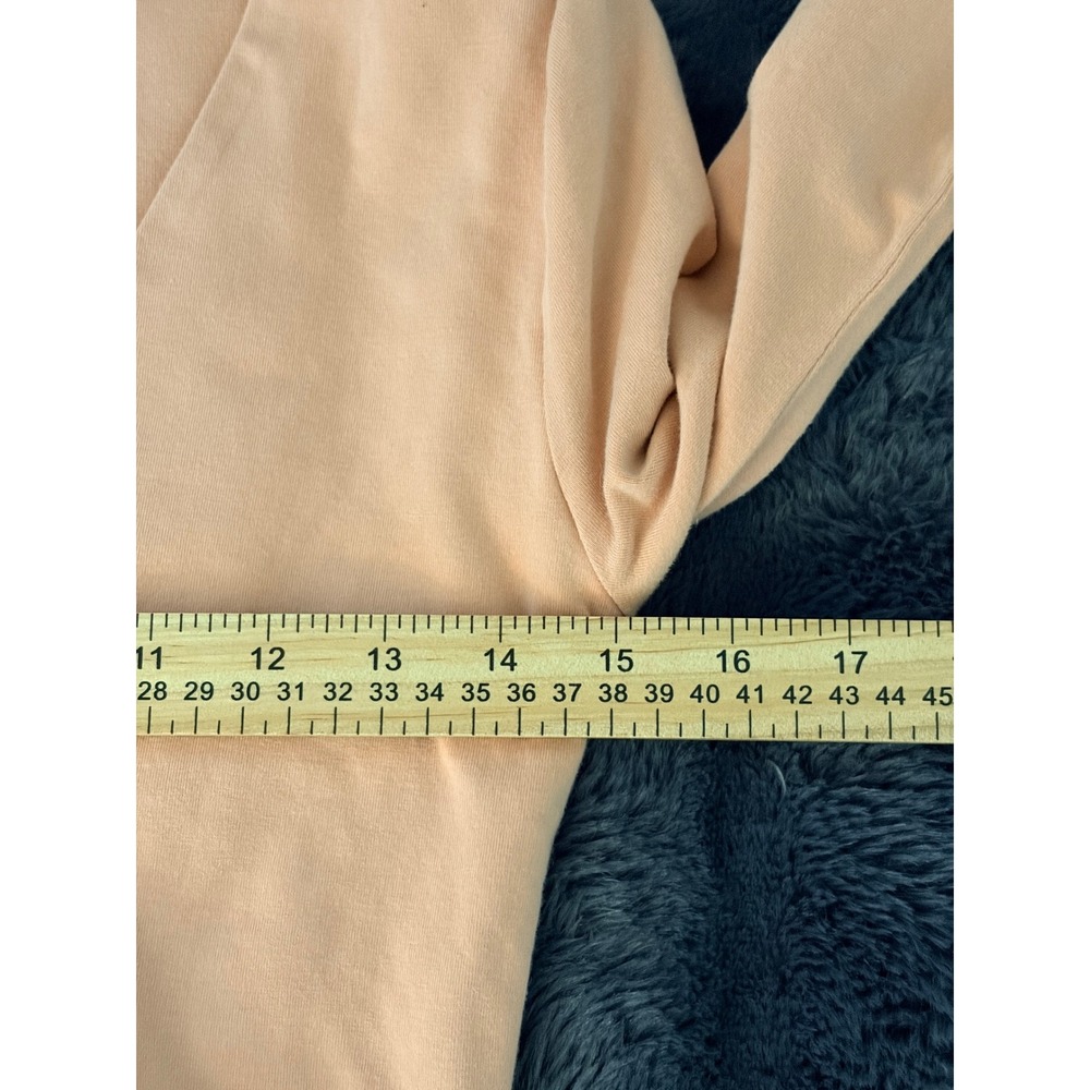 Forever 21 Bodysuit Large Peach Orange Long Sleeve V-Neck Stretch Minimalist - Picture 5 of 11